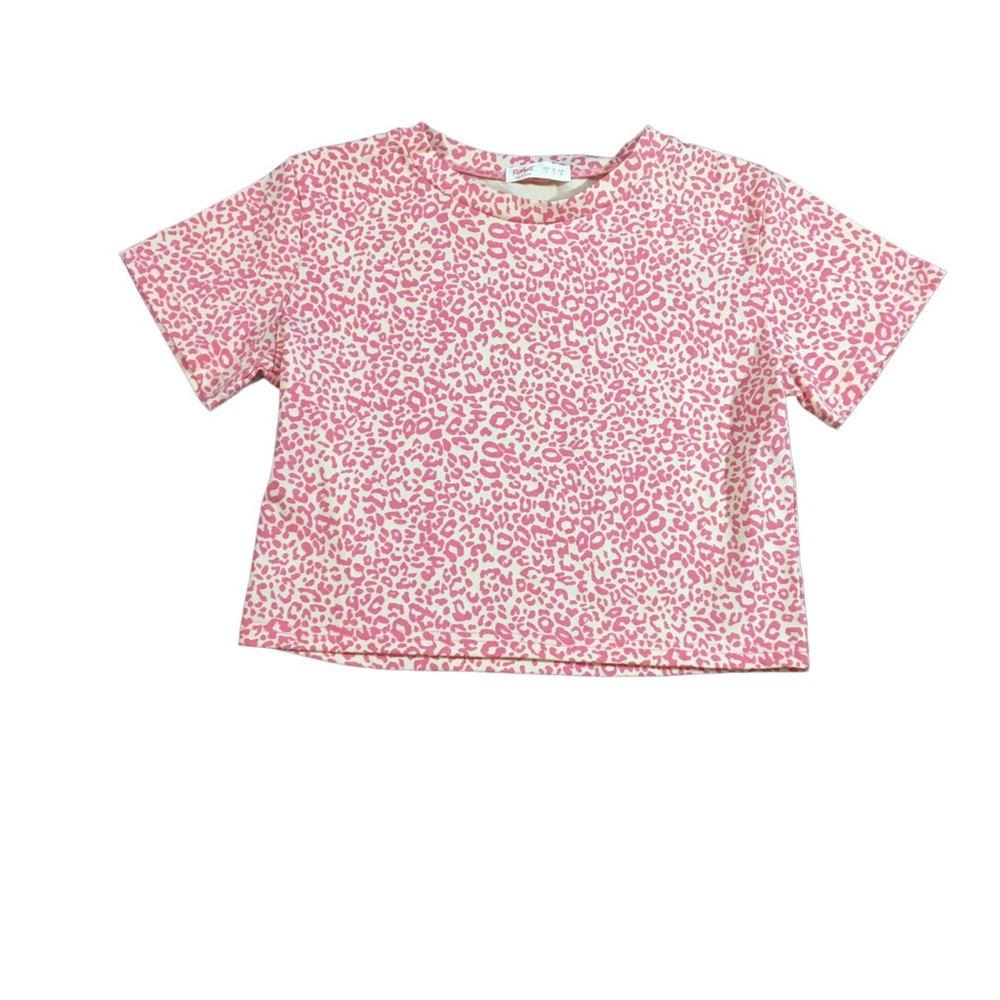 ROMWE Pink Cheetah Print Crop Top